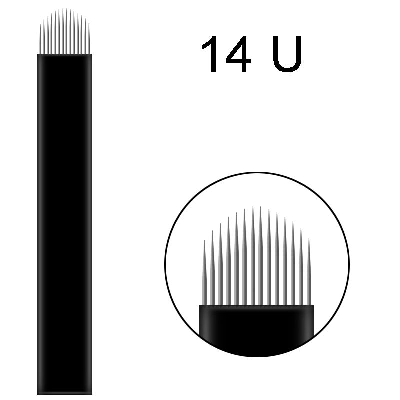 Nano Manual Permanent Machine Needle Tattoo Pen For Needles Makeup 0.16mm 18 Microblading U-Shape Blade Tebori Eyebrow Agulhas