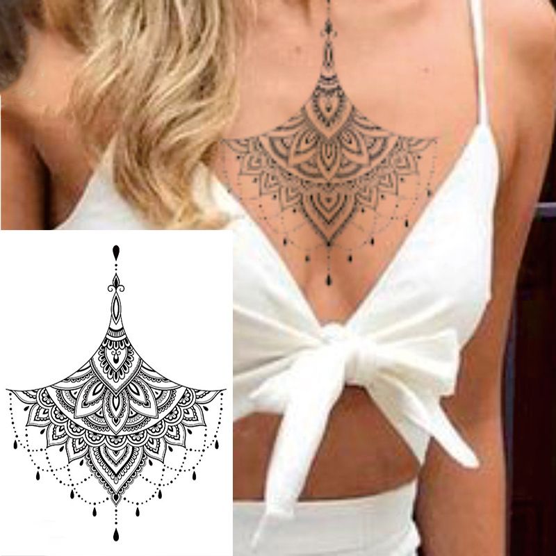 Women 1 Hot Tatoo Sexy Sticker Tattoo Fake Tatto Art Female Waterproof Flash Breast Temporary Waist Body PIECE