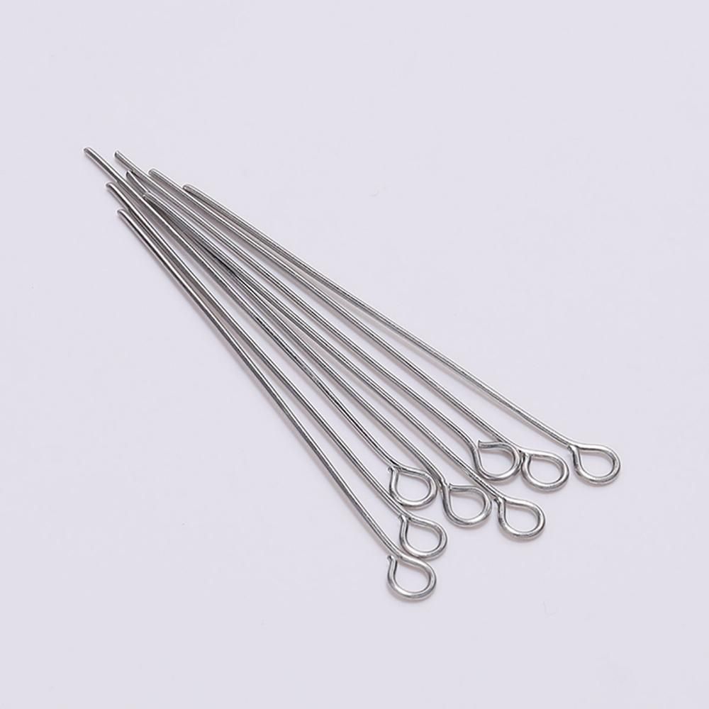 100pcs 20 25 30 35 40 45 50 mm Stainless steel Eye Pins Findings Eye Head Pins For Jewelry Making Supplies DIY Craft Accessories