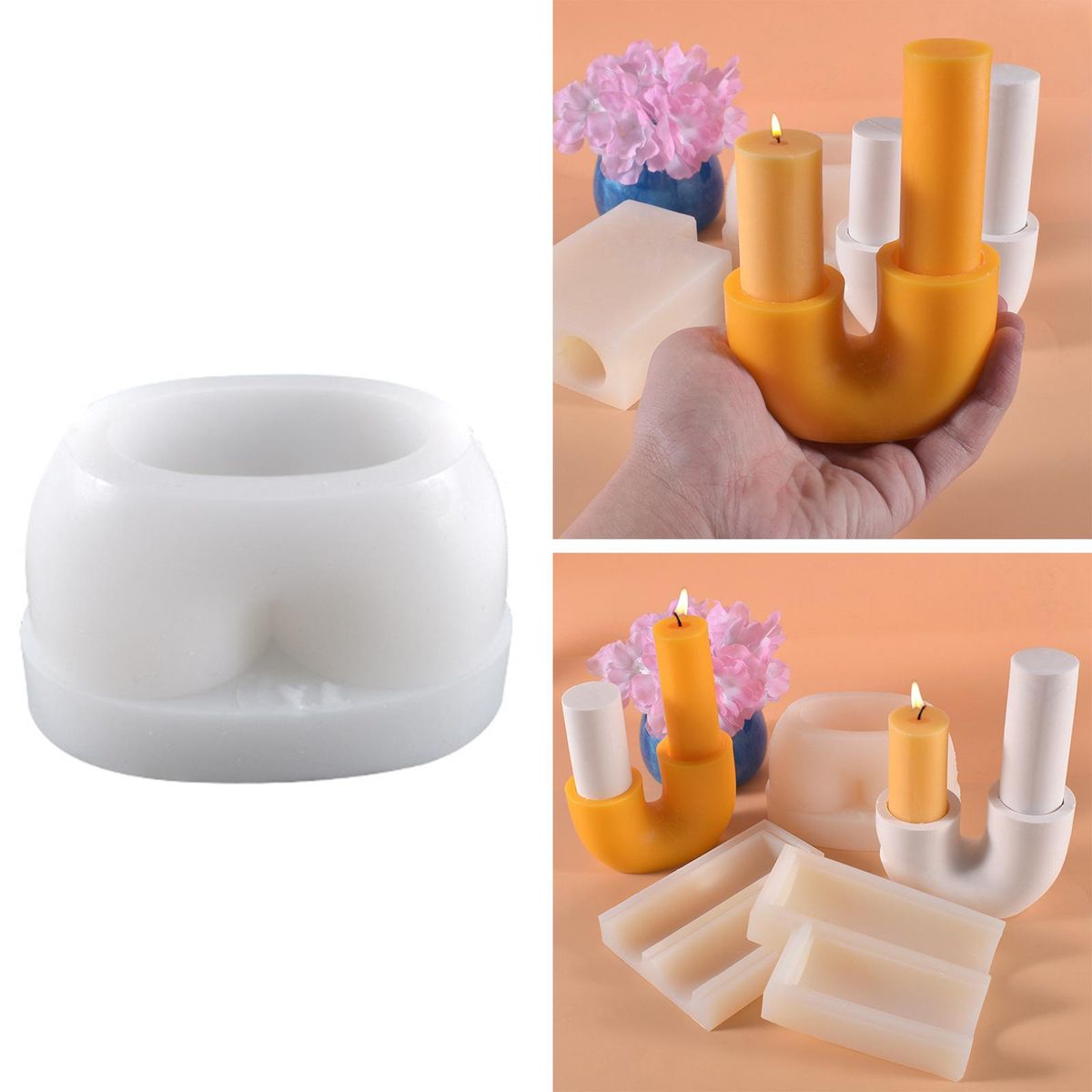Silicone Candle Mold   Fondant Mould For  Making Home