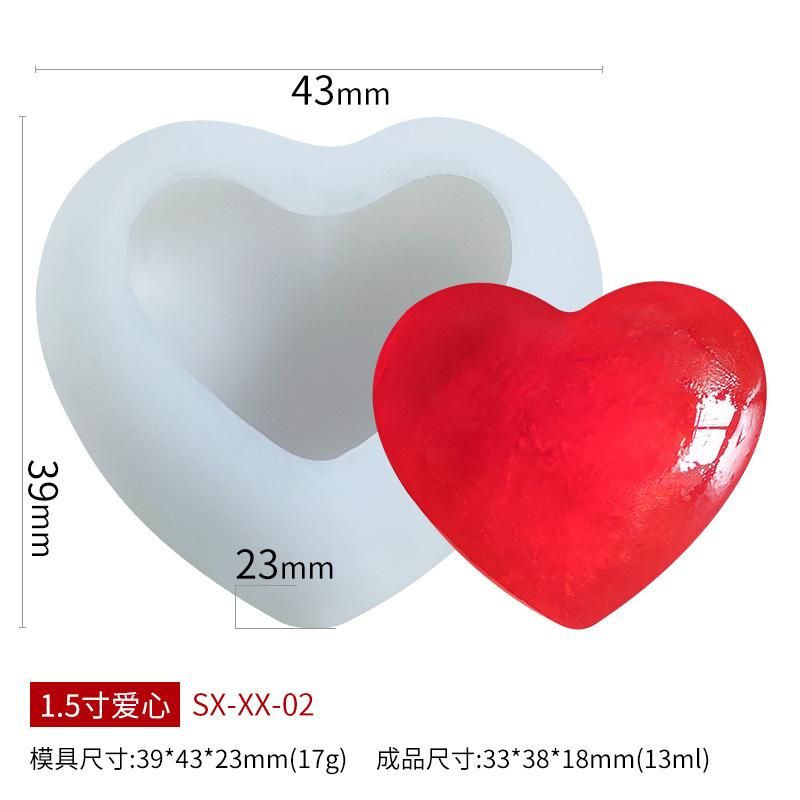 5 Cavity Love Heart Candle Mold DIY Aromatherapy Plaster Silicone Mold Home Decor Ornament Handmade Candle Making Resin Molds