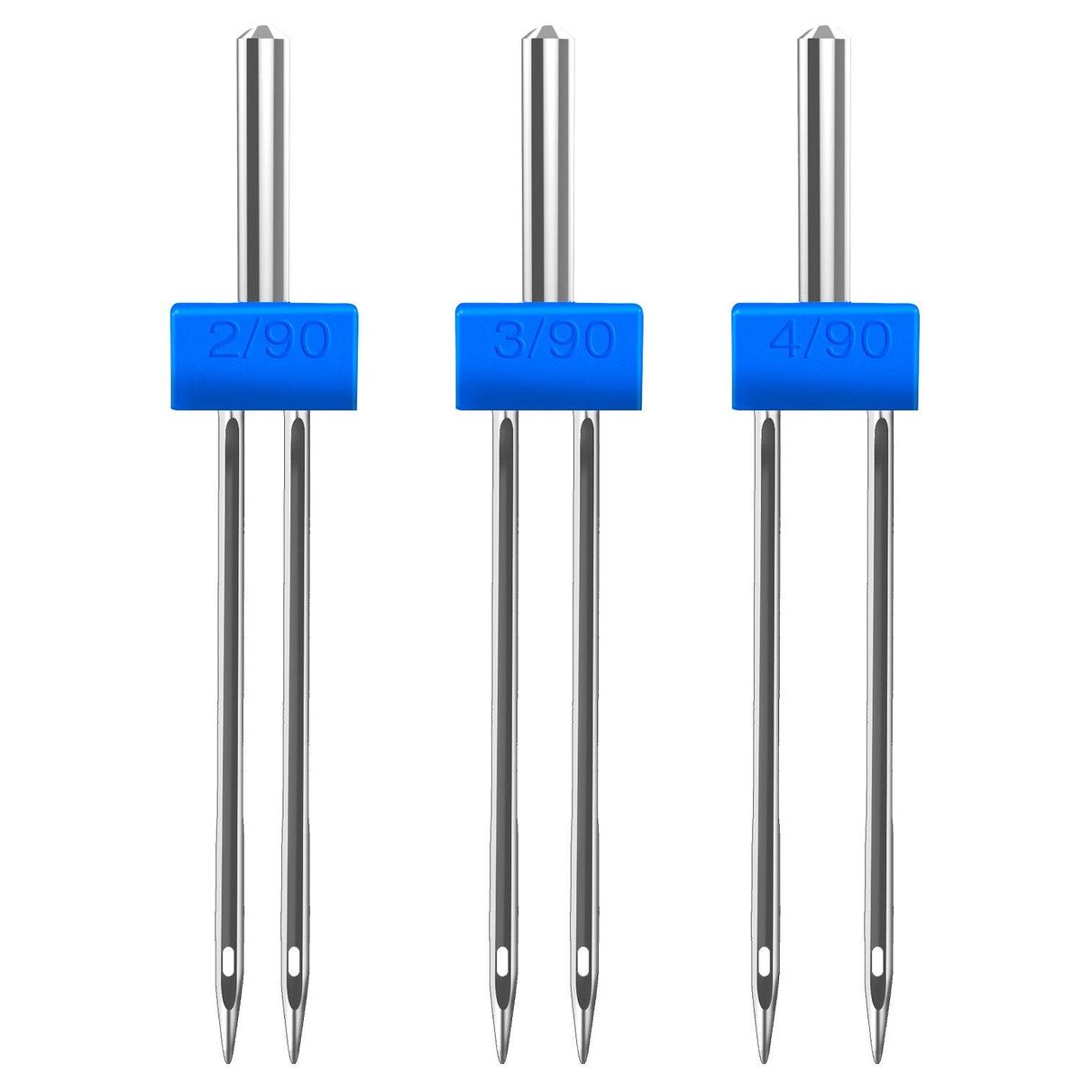 3 Pcs Double Twin Needles Pins (3 Size Mixed 2.0/90 3.0/90 4.0/90) With 3Pcs Groove Pintuck Presser Foot Sewing Machine Accessories