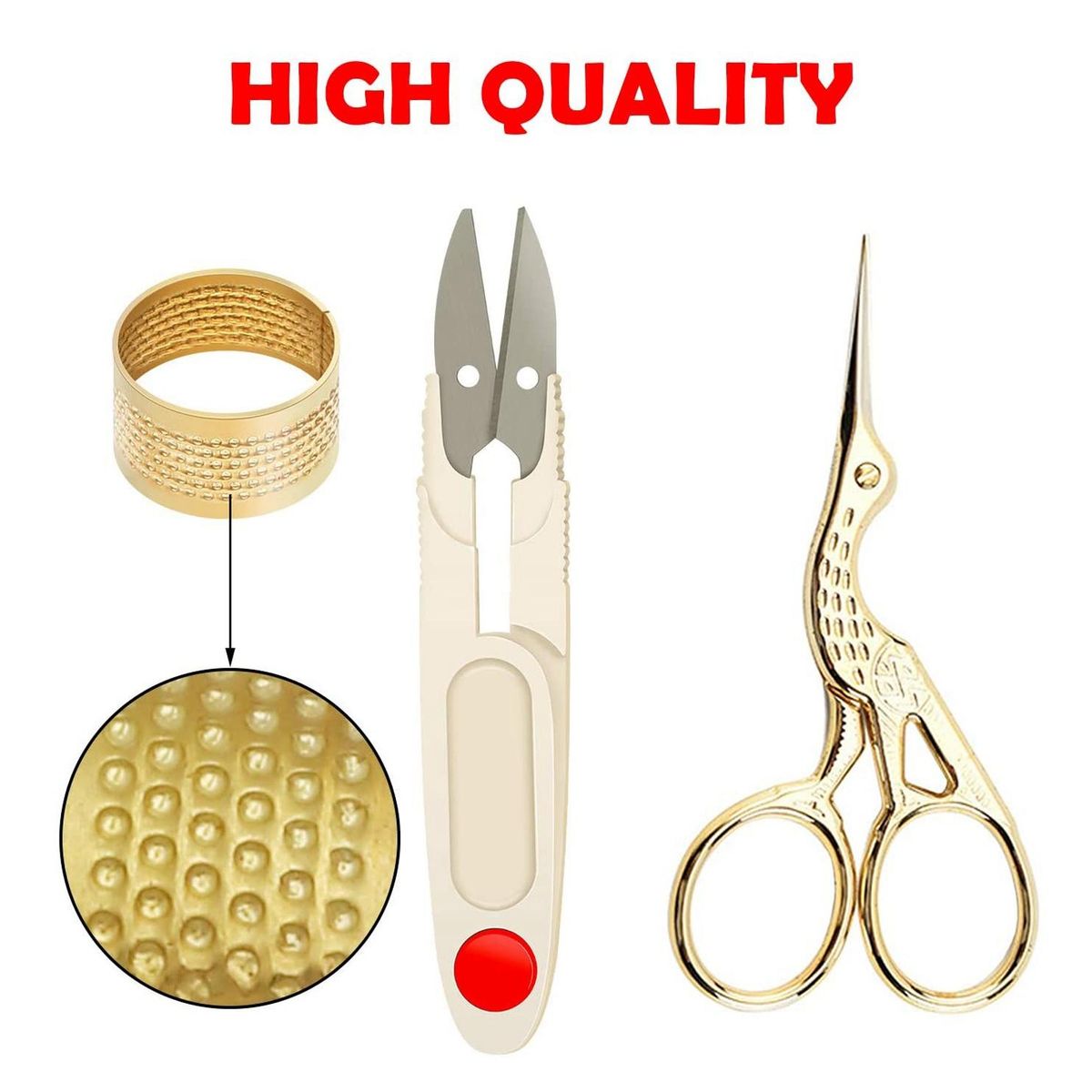 Cross Stitch Tool Embroidery Starter Kit,Bamboo Sewing Ring,Vintage Scissors,Stitch Needle Thread Tool Sewing Embroidery