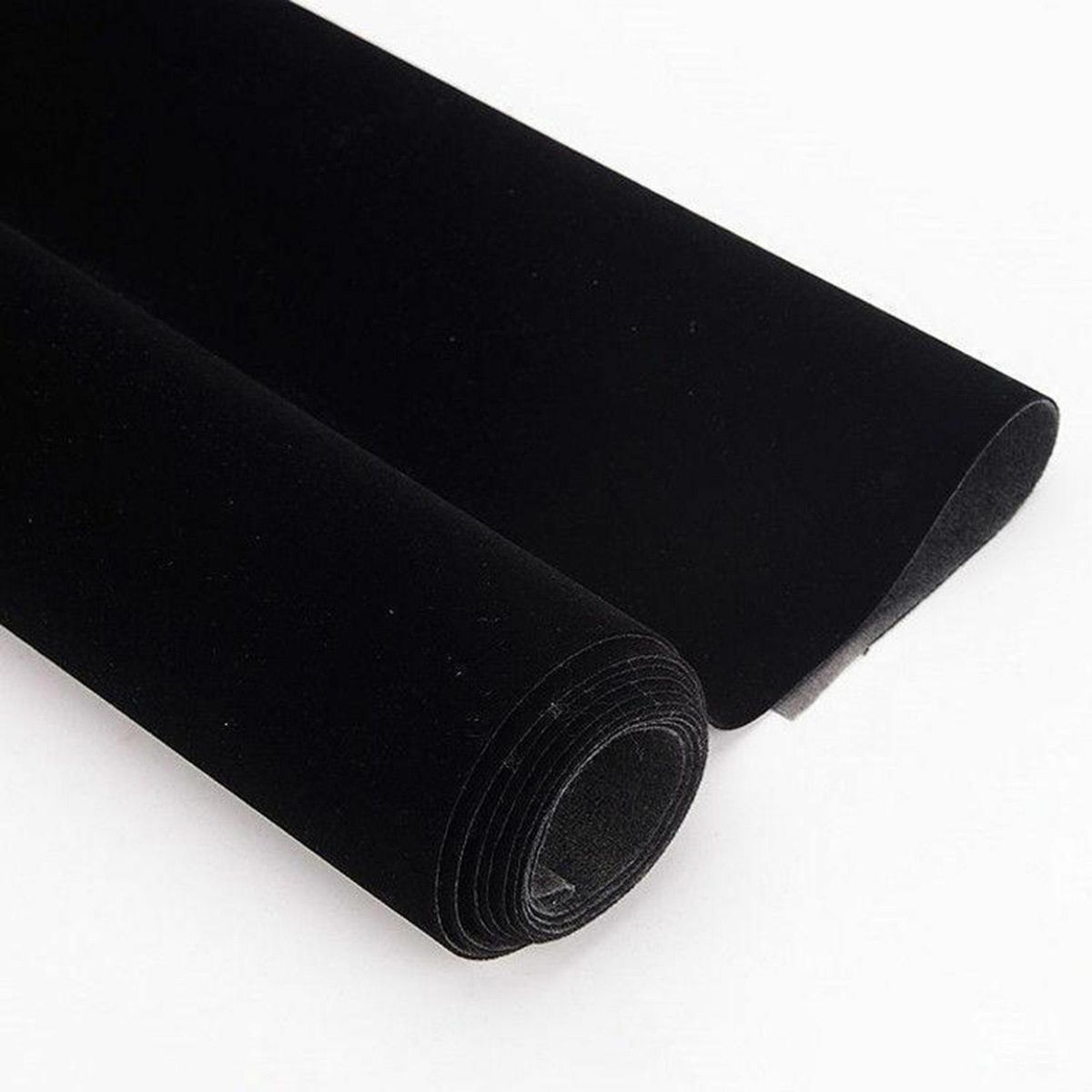 Self Adhesive Velvet Fabric DIY Liner Paper Bows Jewelry Drawer Black