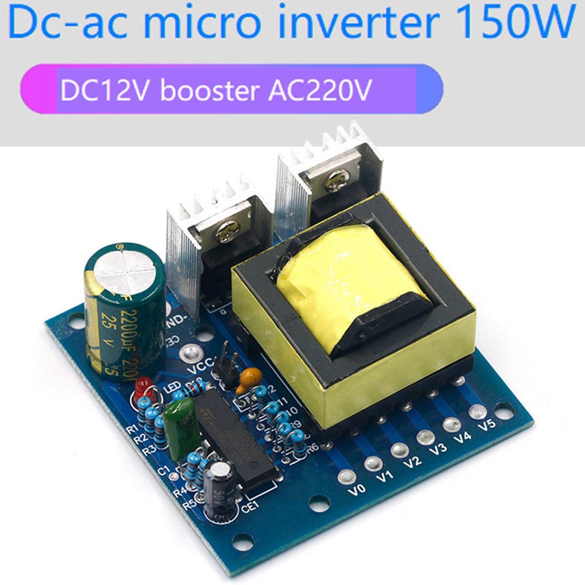 150W Car DC 12V to AC 110V 220V 20KHZ Power Inverter