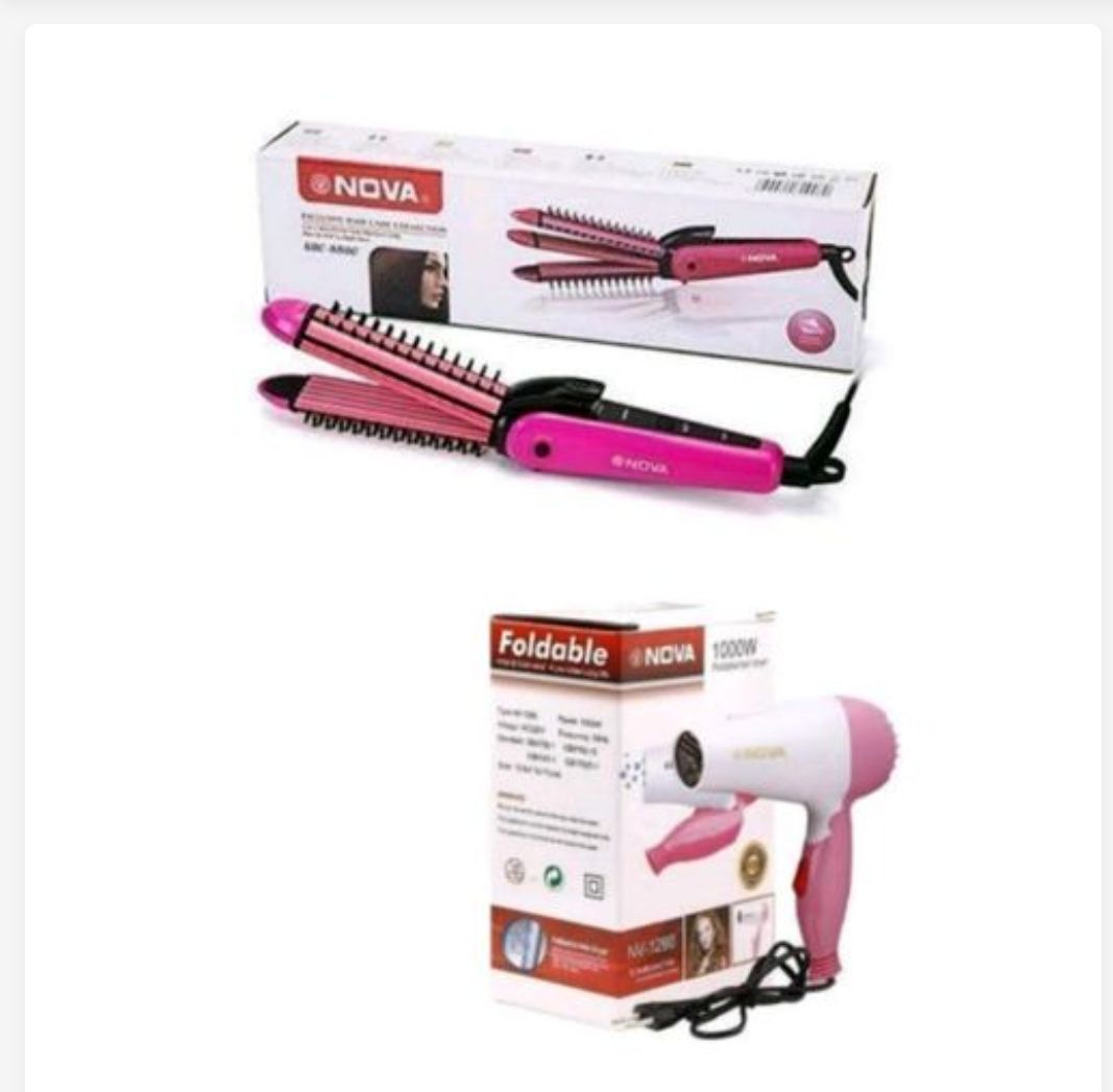 3 In One Hair Straightener And Comb With Hair Dryer- Pink
