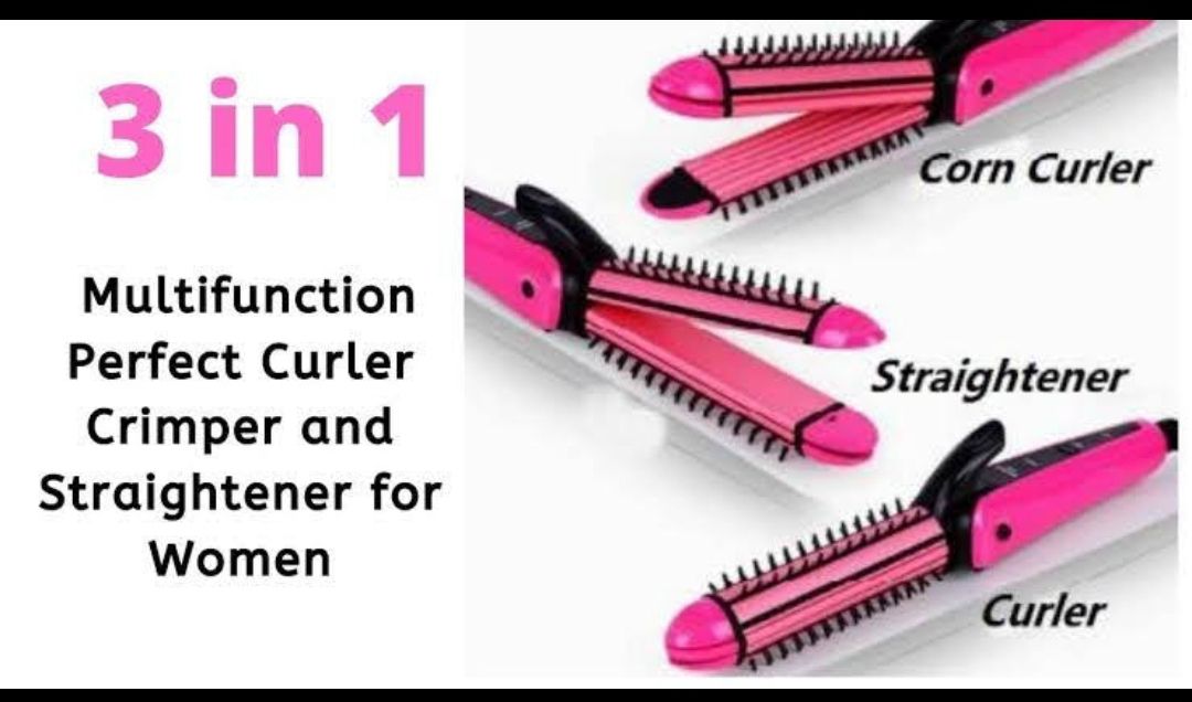 3 In One Hair Straightener And Comb With Hair Dryer- Pink