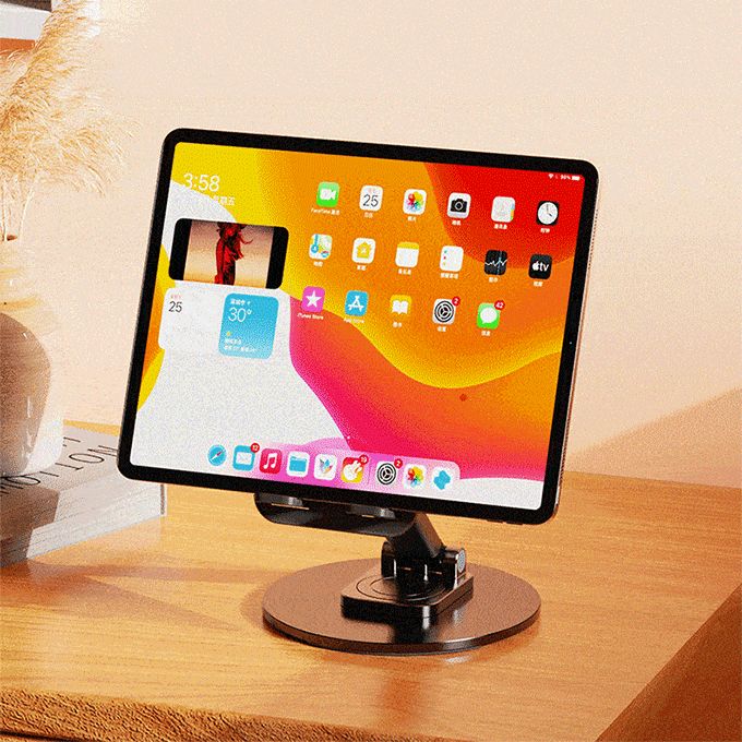 360 Rotation Foldable Lifting Phone Holder Pad Tablet Universal Mount  Desktop Stand Adjustable Aluminum Alloy Bracket