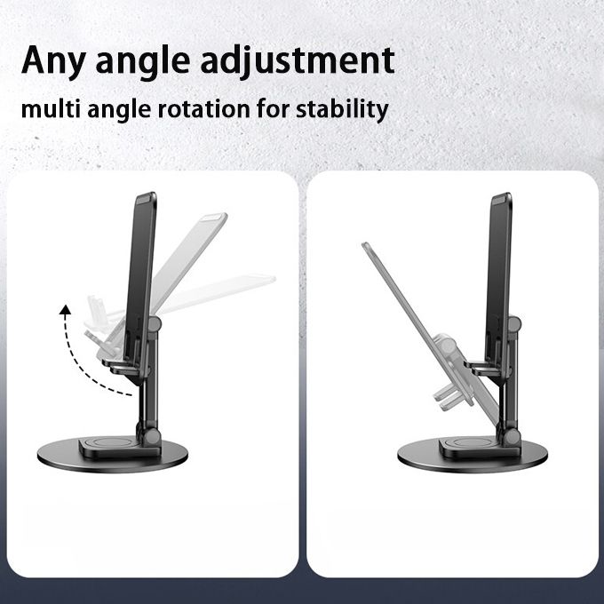 360 Rotation Foldable Lifting Phone Holder Pad Tablet Universal Mount  Desktop Stand Adjustable Aluminum Alloy Bracket