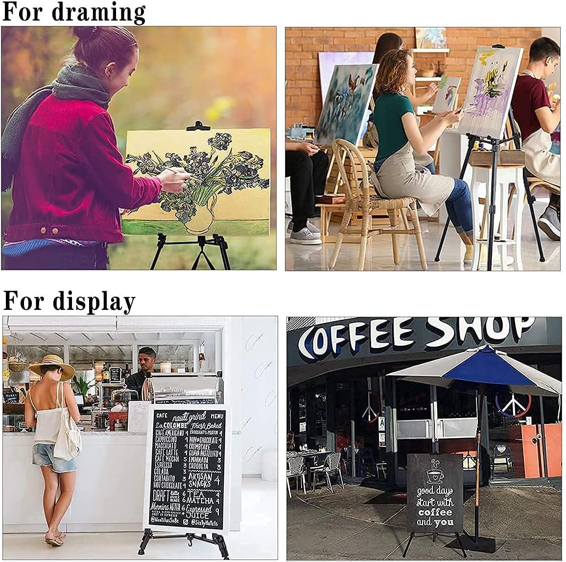 1.6 Meters Aluminum Adjustable T-Sign Easel Stand/Artist Tripod With Bag