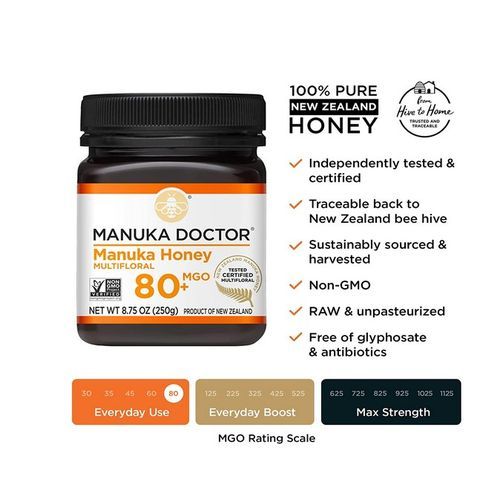 Manuka Honey Multifloral, MGO 80+, 8.75Oz 250G