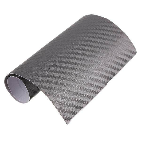 2 PCS 4"x8" 10x20cm 3D Carbon Fiber Vinyl Wrap Film Car Vehicle Sticker Sheet Roll (Gray)