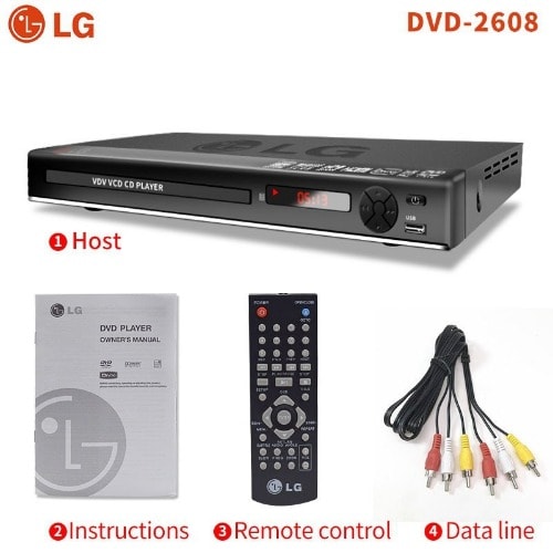 DVD Player 2608 - Black + AV Cord