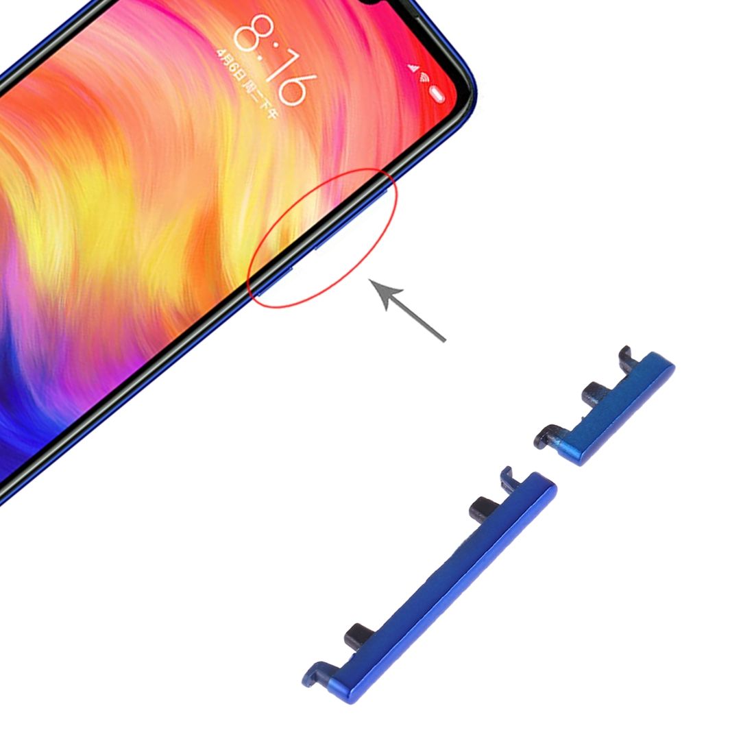 Power Button And Volume Control Button For Xiaomi Redmi Note 7 Pro / Redmi Note 7 (Blue)