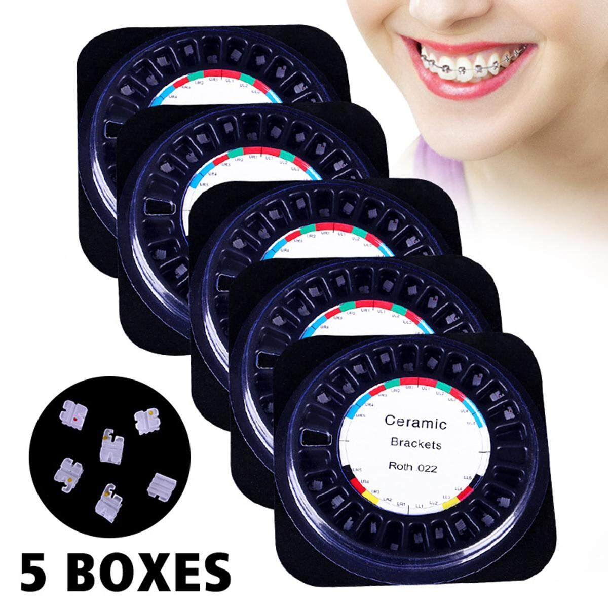 5 Boxes Dental Orthodontic Ceramic Bracket Braces Roth .022 Hooks 3-4-5 SALE