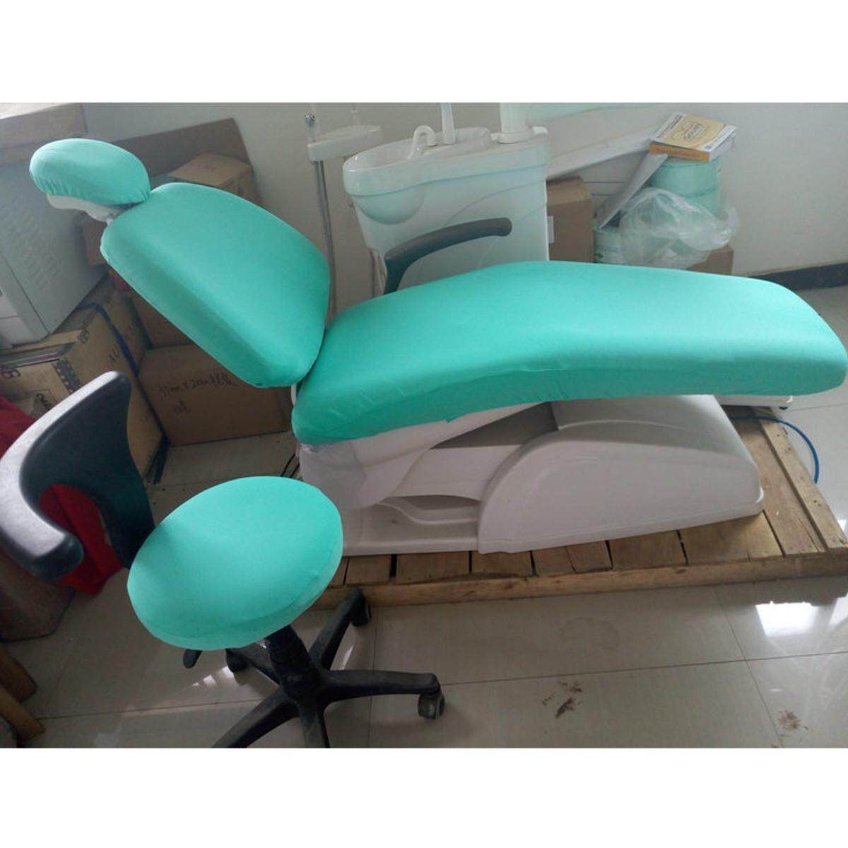 4Pcs Dental Unit Chair Cover Sleeves Cushion Protector Headrest Dentist Stool Set Blue