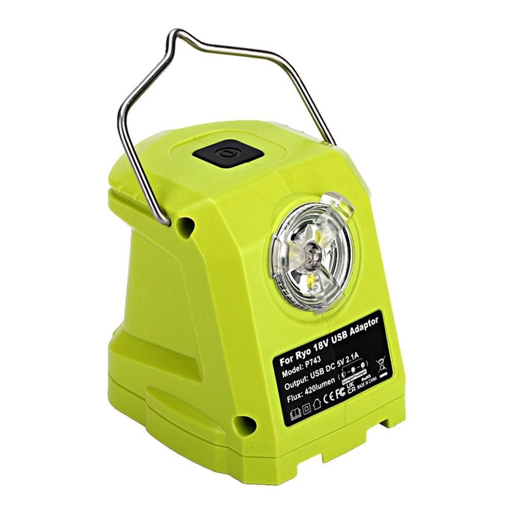 LED Work Light for RYOBI 14.4V-18V Li-Ion Battery Dual USB