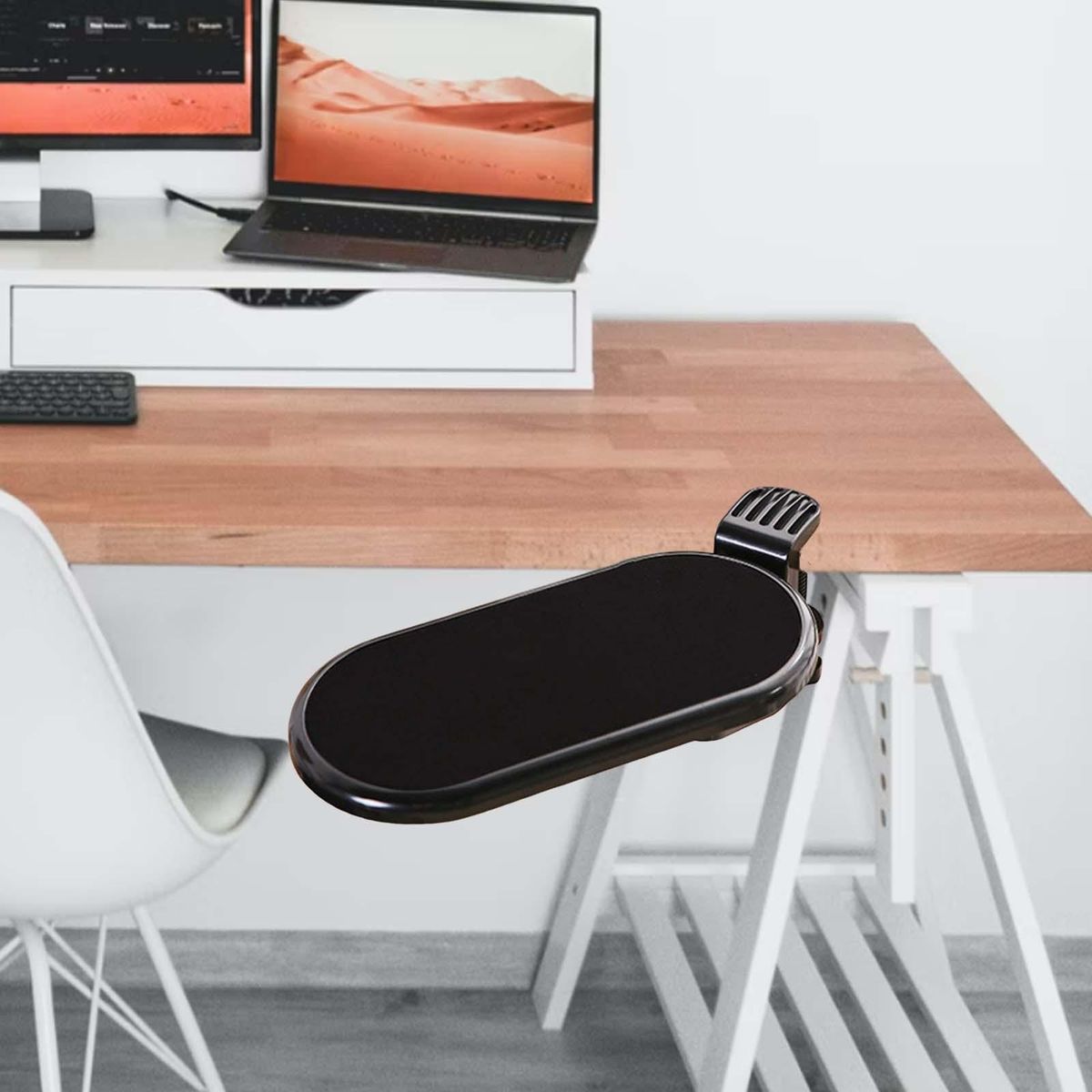 Computer  Hand Bracket Clamp Tray Mouse Pad For Chair Table