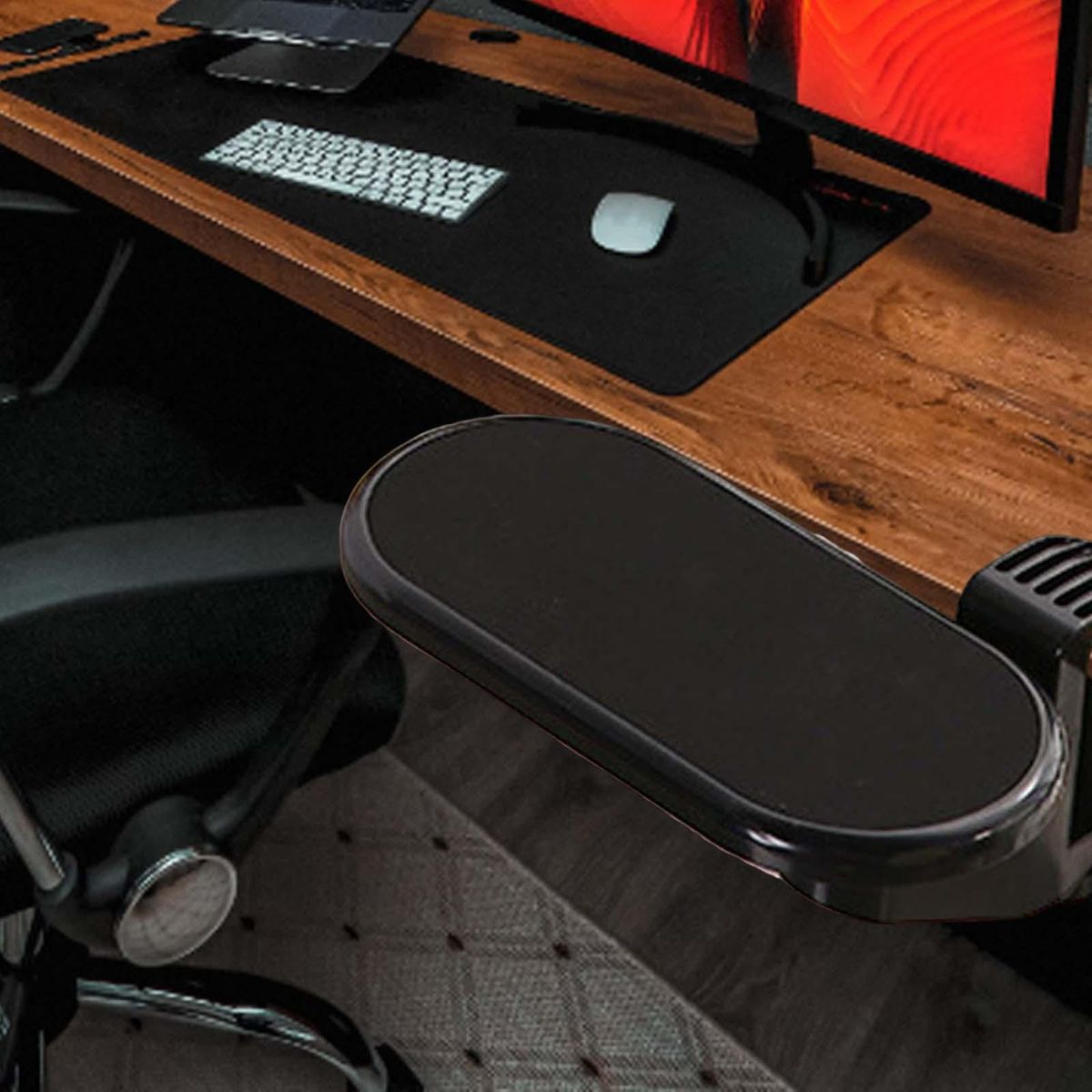 Computer  Hand Bracket Clamp Tray Mouse Pad For Chair Table