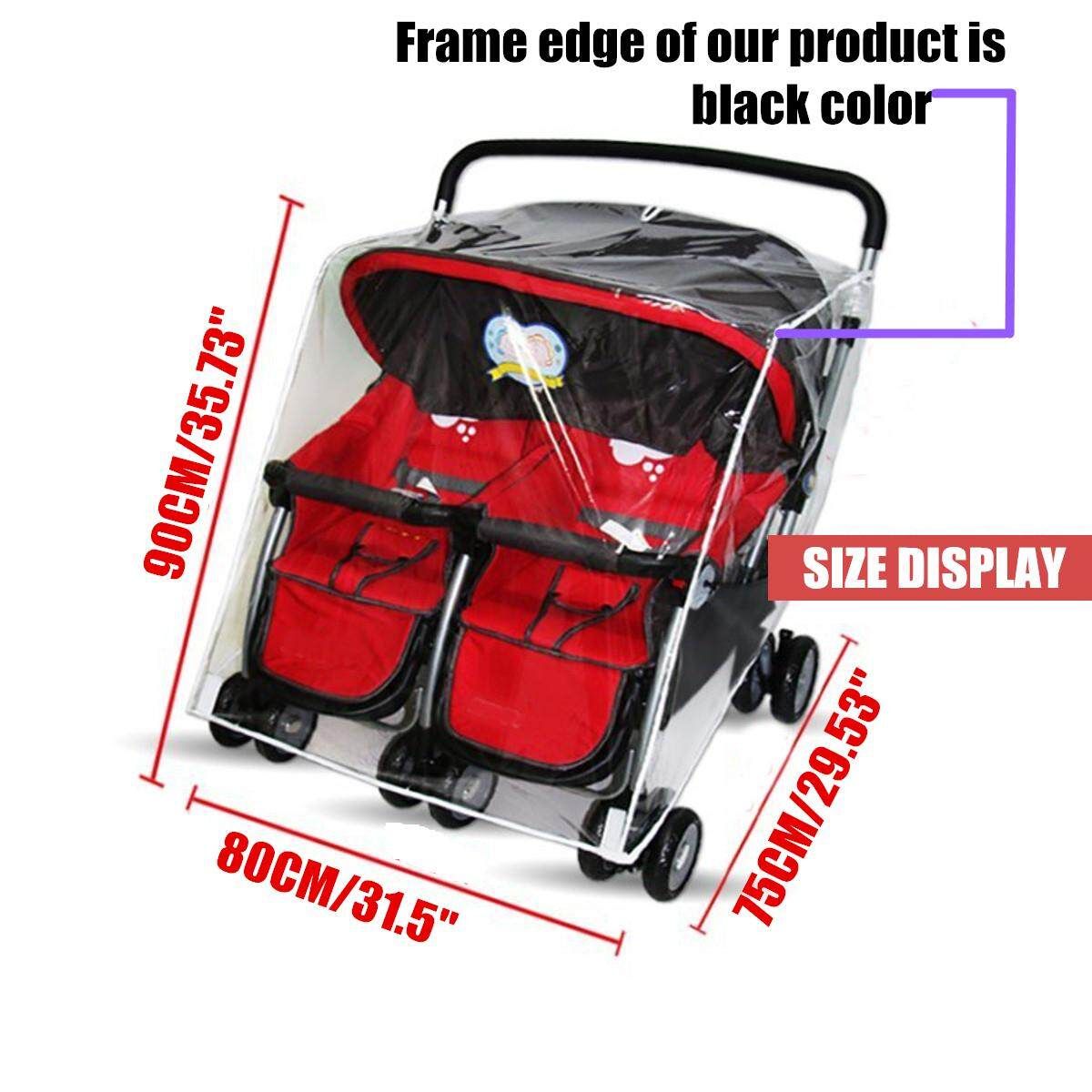 Universal Baby Kid Clear Double Pushchair Twins Pram Stroller Rain Cover