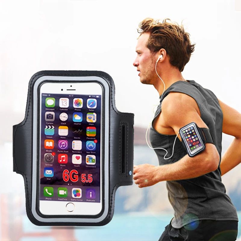 VL Sports Exercise Running Gym Armband Pouch Holder Case Bag For Cell Phone Black