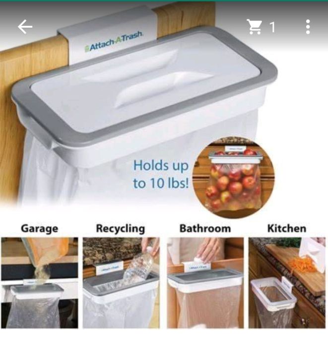 Mobile In/Outdoor Attach-A-Trash; Hanging Trash Bag Bin Holder