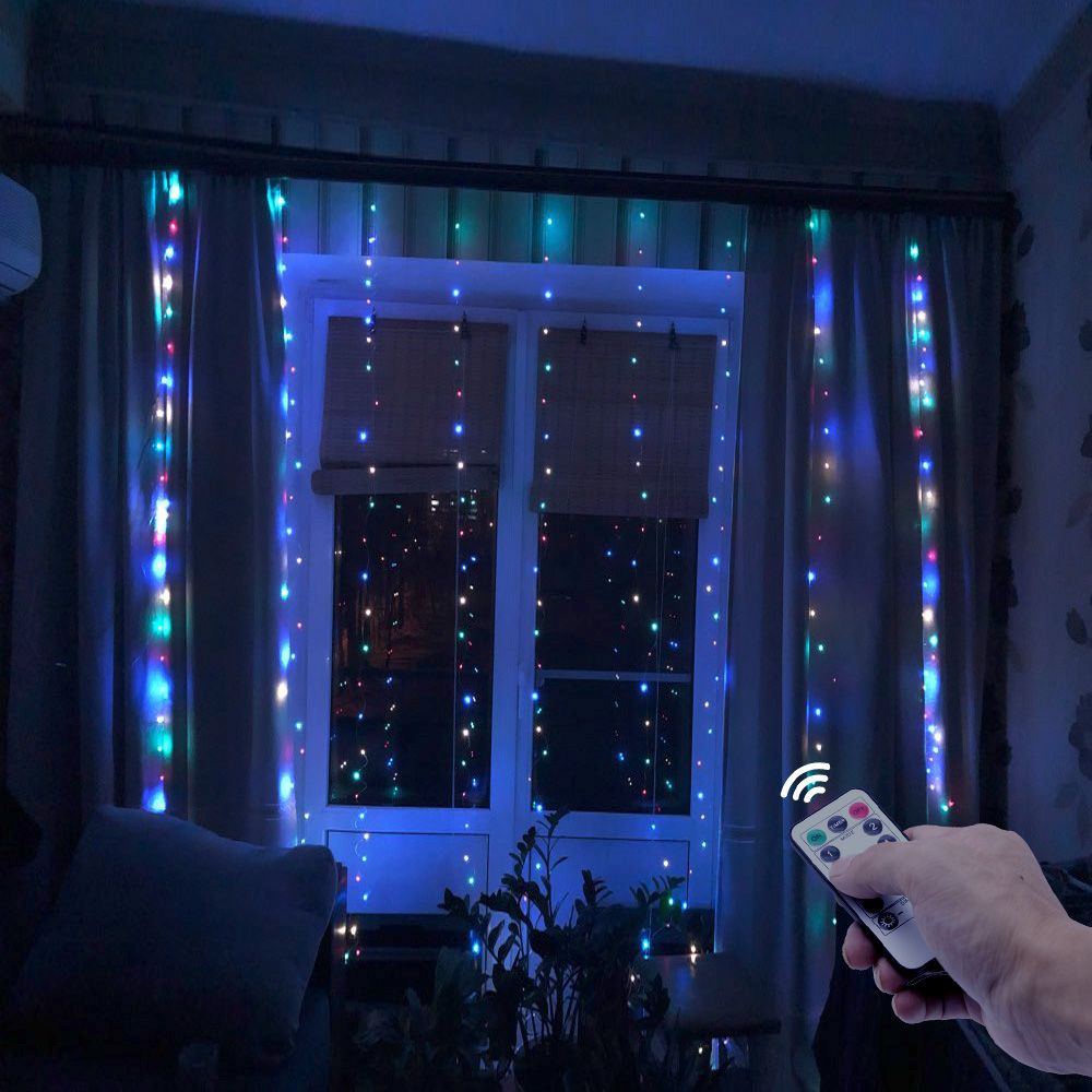 3m LED Fairy Lights Garland Curtain Lamp Remote Control USB String Lights New Year Christmas Decorations For Home Bedroom Window