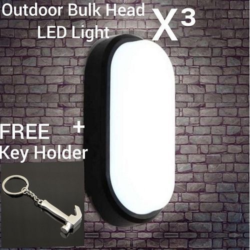 3 Pcs- Out Door-Door Entrance-Fence Wall Bulk-Head LED Light Fitting+FREE Key Holder