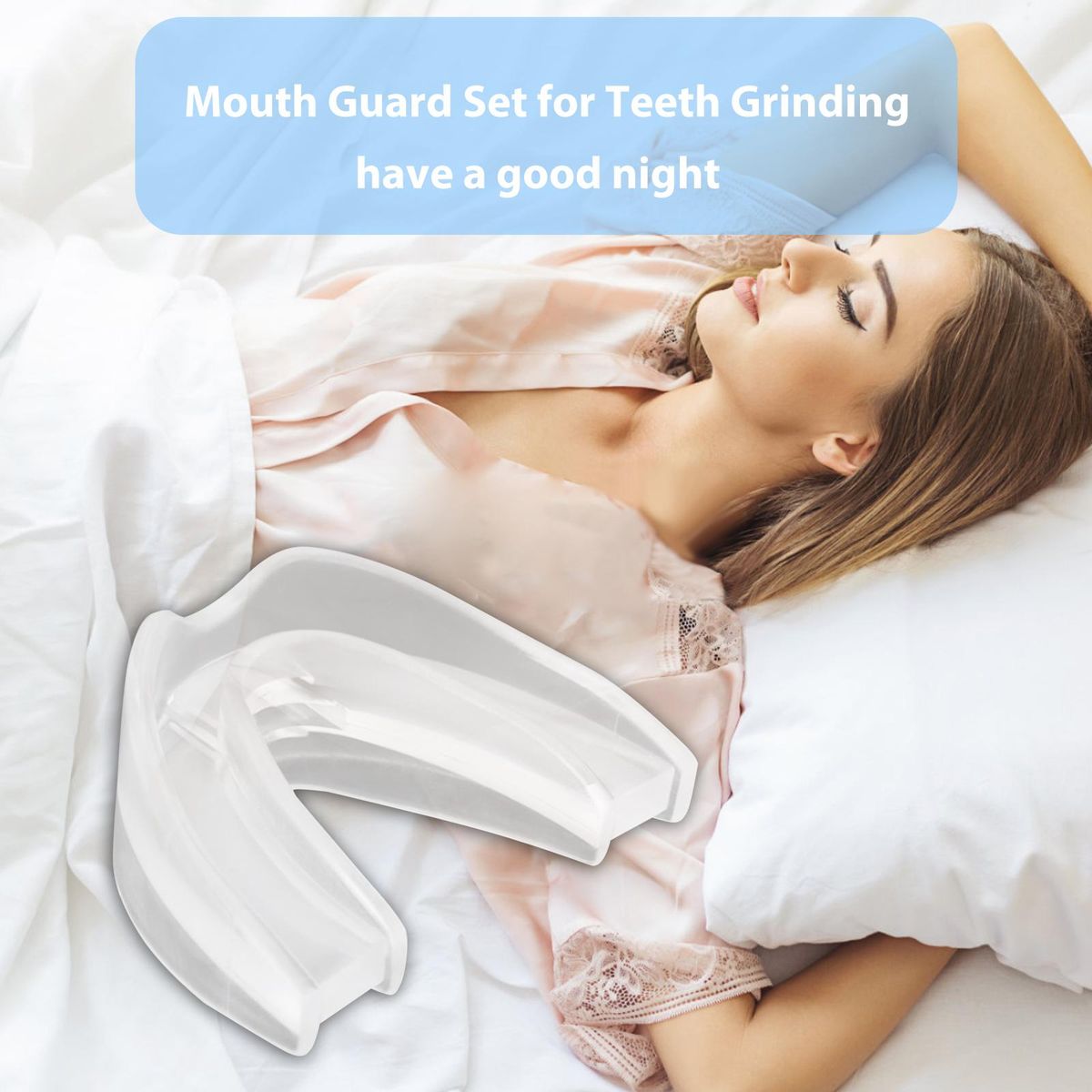 Moldable Teeth Guard with Storage Case Anti-snoring Device Nighttime Teeth Grinding Mouthguard Food-grade EVA Material Dental Care