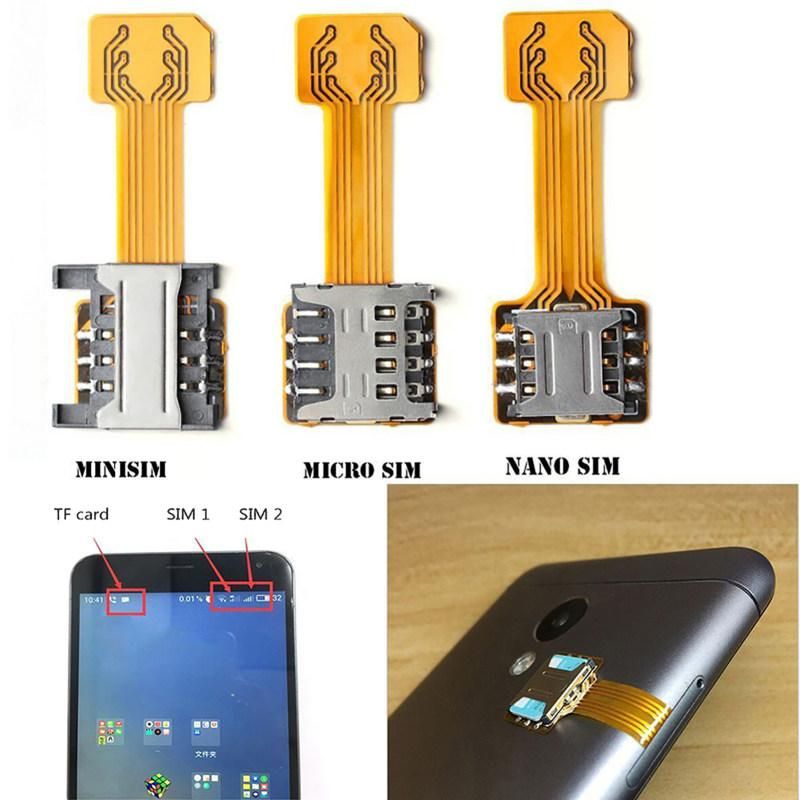 TF Hybrid Sim Slot Dual SIM Card Adapter Micro SD Extender-