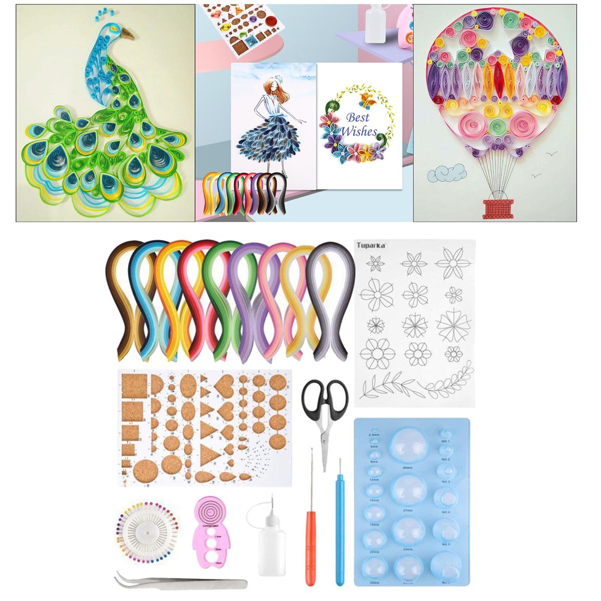 Quilling Paper Tool Kit Scrapbooking Decor Gradient 9 Colors 900