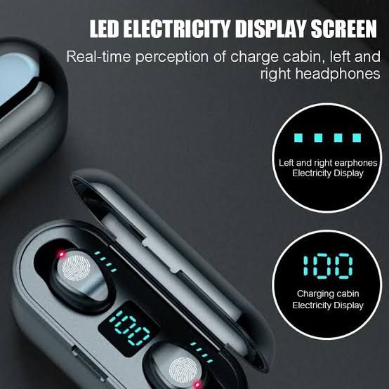 Wireless Earbuds Bluetooth Headphones Earpods Earpiece Fingerprint Touch Control  Bass Iphone Headset