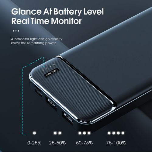 10000mAh Power Charge Bank Compact LCD