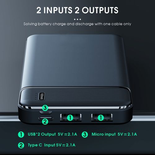 10000mAh Power Charge Bank Compact LCD