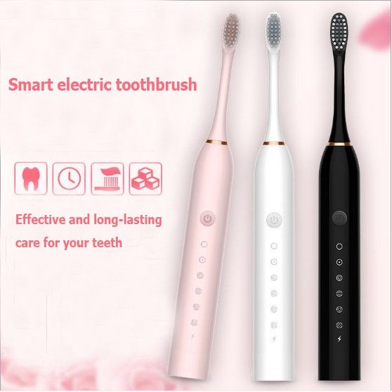 Electric Toothbrush Sonic Vibration 6 Files Soft Fur USB