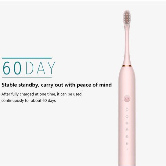Electric Toothbrush Sonic Vibration 6 Files Soft Fur USB