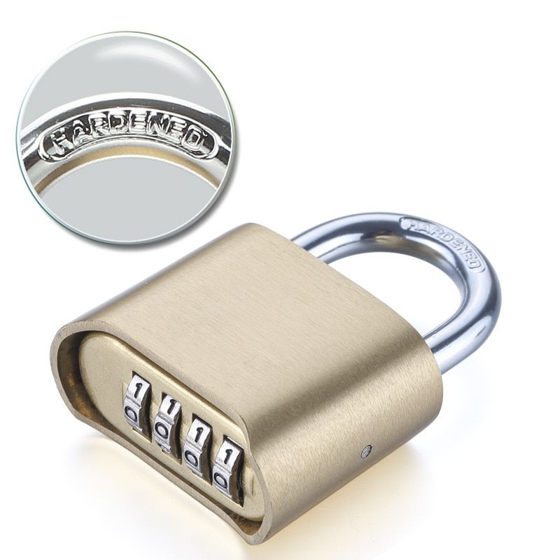 Outdoor Lock No Key 4 Digit Combination Coded Padlock, Waterproof Rustproof BrBig Size Copper For Fence Warehouse Door Locks
