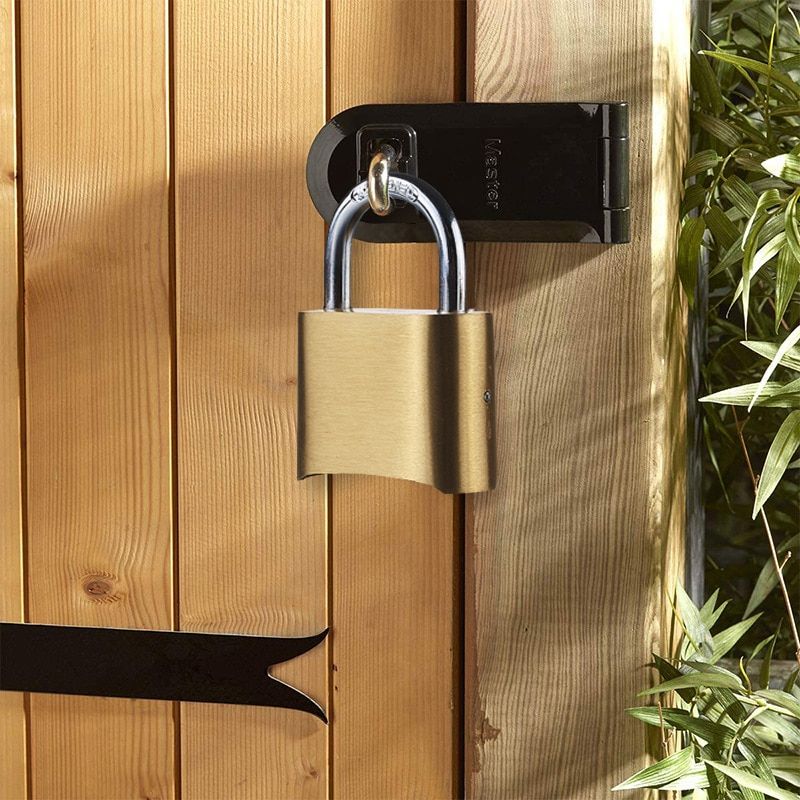 Outdoor Lock No Key 4 Digit Combination Coded Padlock, Waterproof Rustproof BrBig Size Copper For Fence Warehouse Door Locks