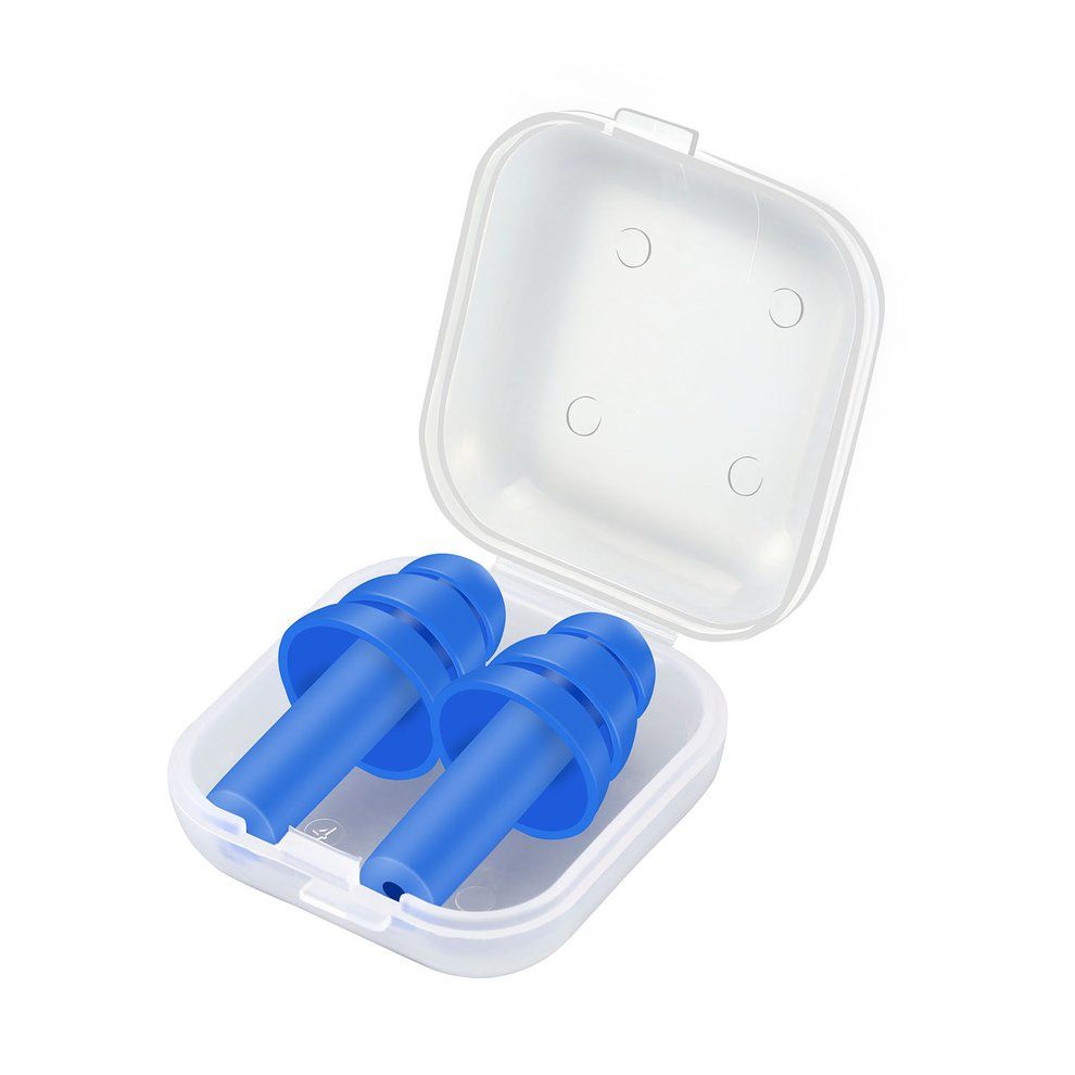 A Pair Sili One Ear Plugs Anti Noise Snore Earplugs Noise Redu Tion For Study-blue
