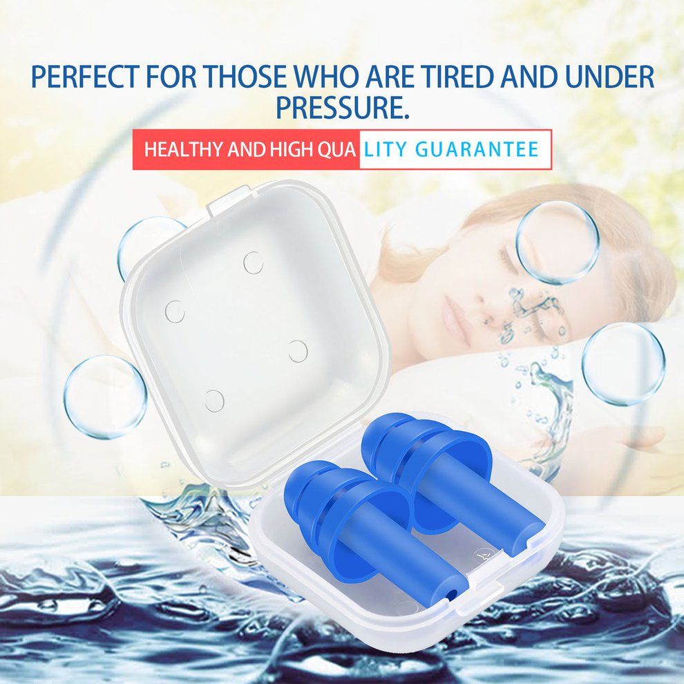 A Pair Sili One Ear Plugs Anti Noise Snore Earplugs Noise Redu Tion For Study-blue