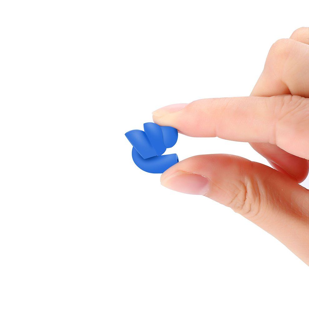 A Pair Sili One Ear Plugs Anti Noise Snore Earplugs Noise Redu Tion For Study-blue