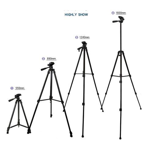 1.6M(5.24Ft) Top Quality Aluminum SLR DSLR Camera Lightweight Tripod With Bag,1 Free Phone Holder & 1 Blutooth Shutter/Camera Tripod.