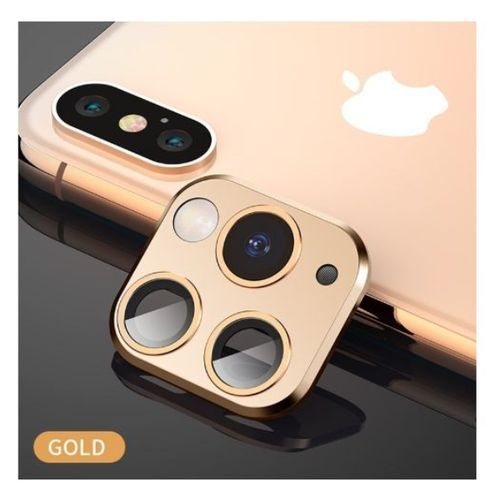For IPhone X XS XSmax Seconds Change 11 PRO MAX Newest Metal Aluminum Camera Lens Case Sticker Full Camera Protective Cover(#Gold) SHA