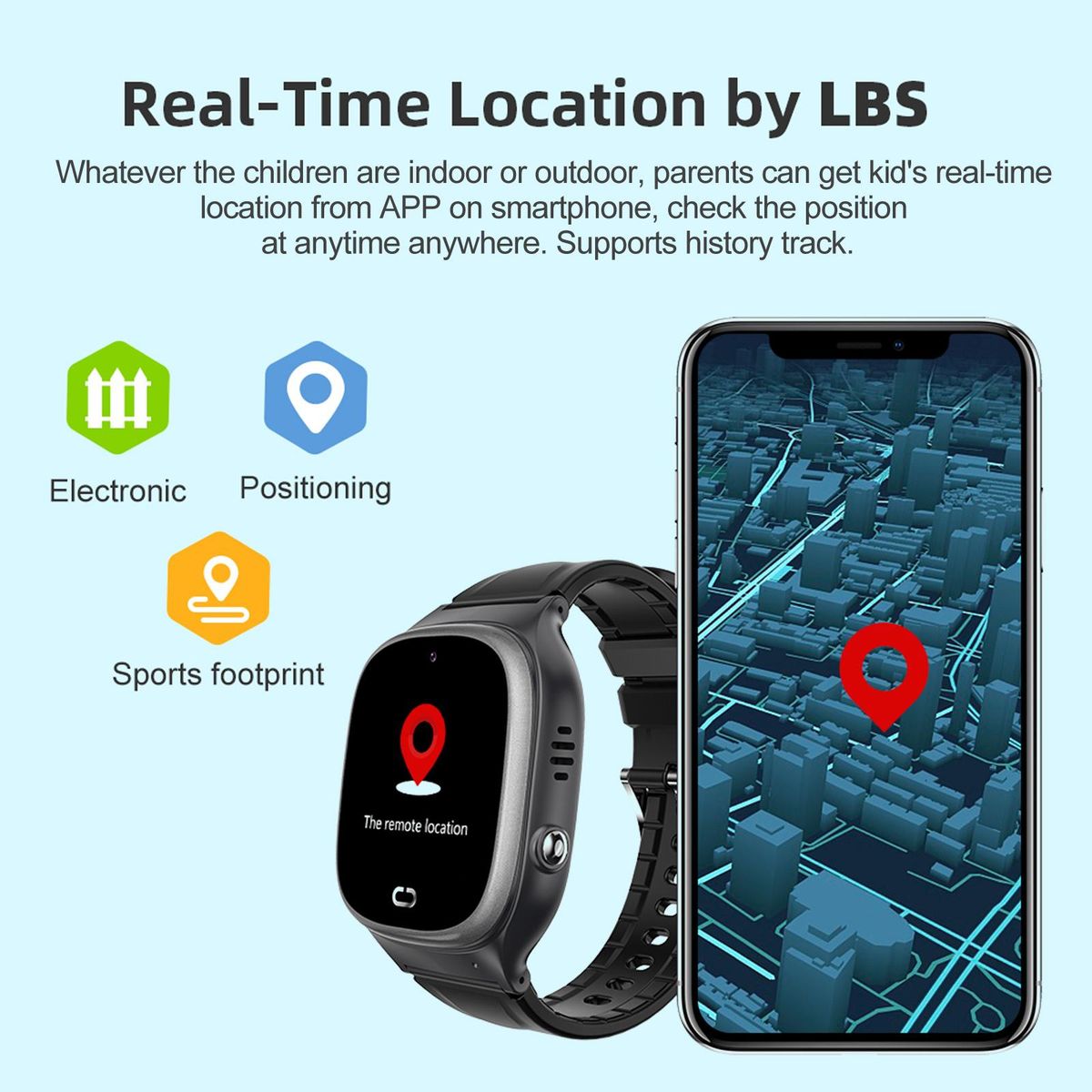 TD-45 2G Kids Smart Phone Watch Children Smartwatch SOS Call Voice Chat IP67 Waterproof with Nano SIM Card Slot LBS Location Camera Clock Silicone Strap Girls Boys Toys Gifts