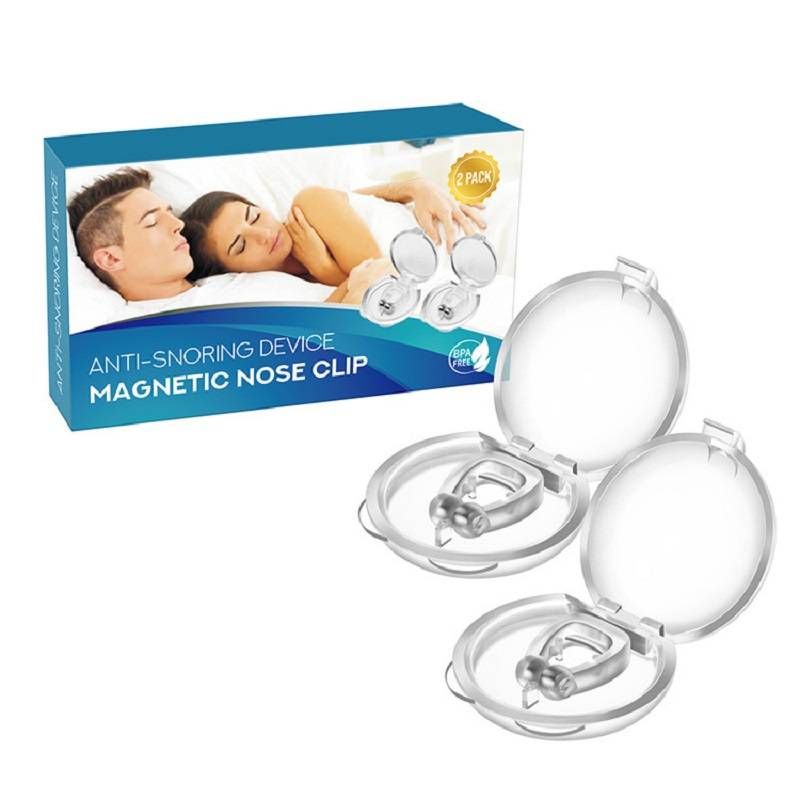 Magnetic Anti Snoring Nose Clip Device, Silicone Snore Stopper, Easy Breathe, Improve Sleeping