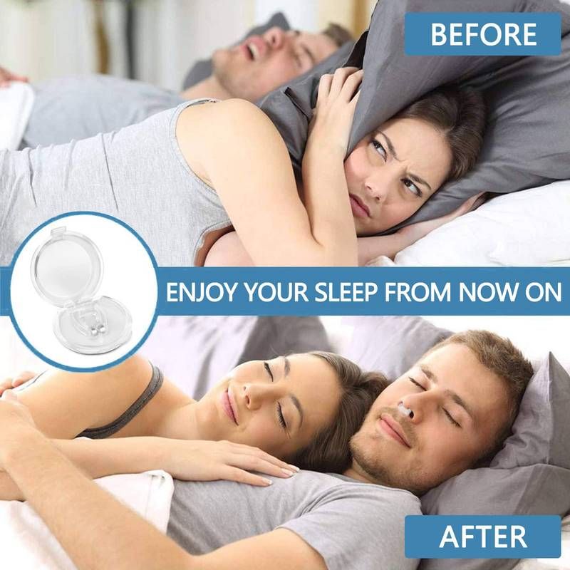 Magnetic Anti Snoring Nose Clip Device, Silicone Snore Stopper, Easy Breathe, Improve Sleeping
