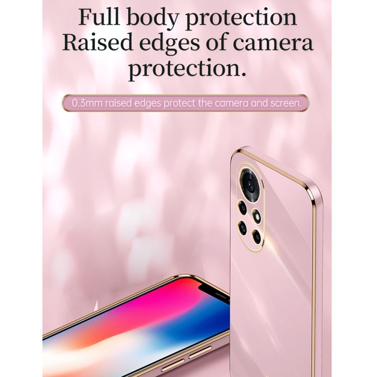 For Huawei Nova 8 Pro 5G 6D Plating Gold Edge TPU Case