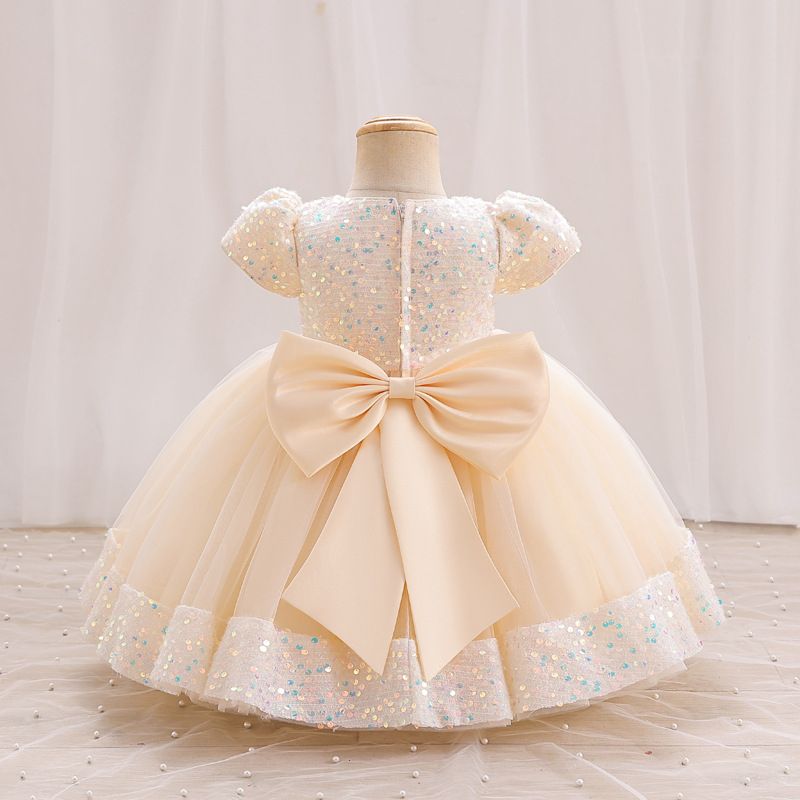 KENDALL GIRL QUALITY SHIMMER BALL GOWN - CREAM/GOLD - G305