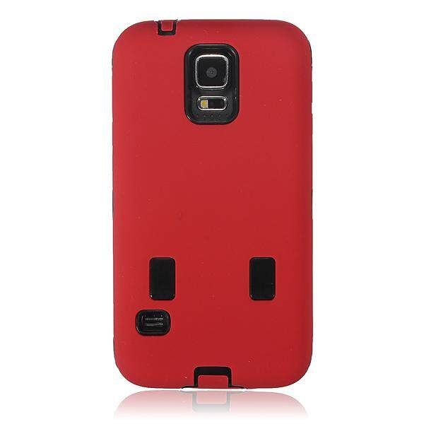 Combo Hybrid Shockproof Hard PC +Silicone Case Cover For Samsung Galaxy S5 I9600 Gules