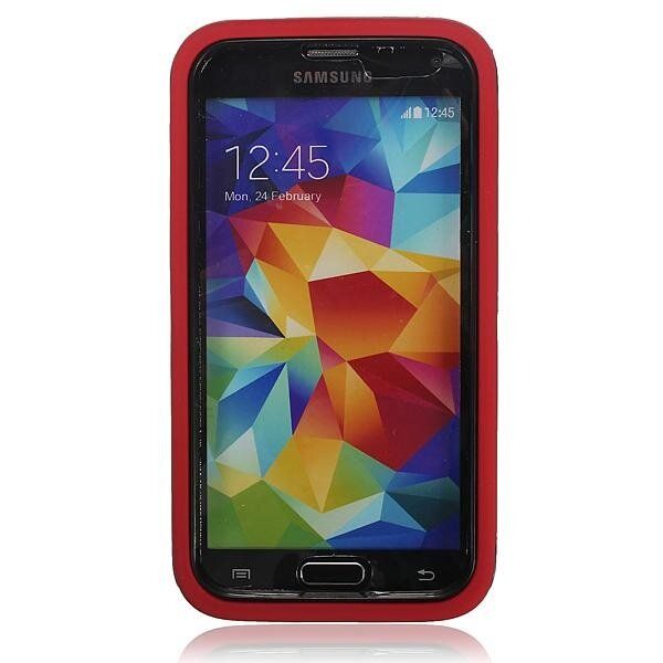 Combo Hybrid Shockproof Hard PC +Silicone Case Cover For Samsung Galaxy S5 I9600 Gules